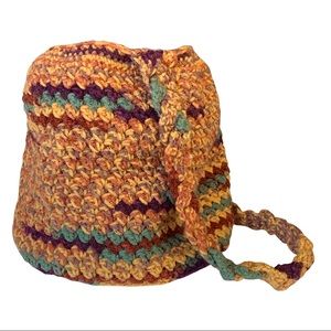 NEW Hand Knit Multicolor Hobo Shoulder Bag